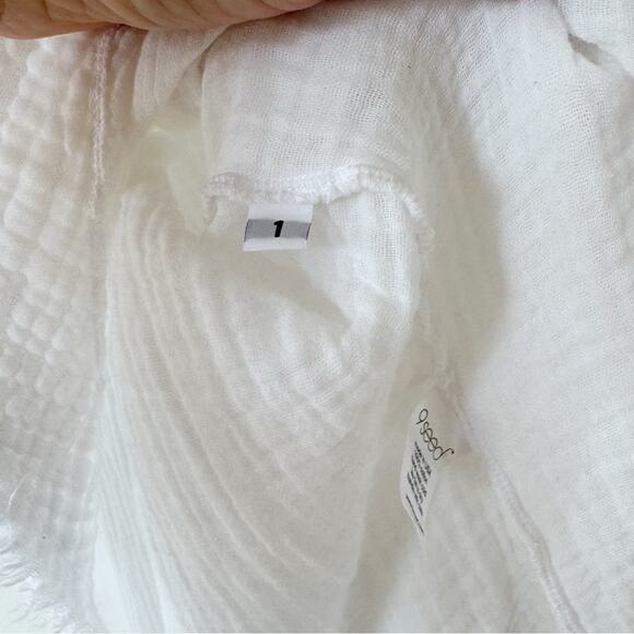 9Seed Marrakech Dashiki White Crinkle Gauze Frayed Tunic Top S - Picture 11 of 13